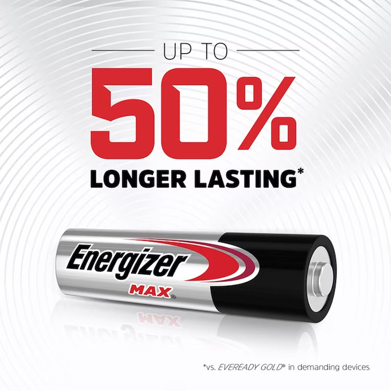 Max Alkaline AA Batteries, Double a Batteries ( 48 -Pack)