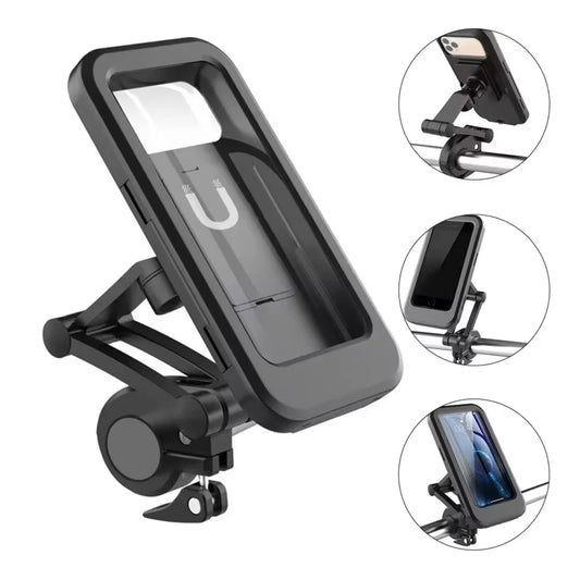 Motorcycle Phone Mount, 2024 Upgrade Bike Phone Holder [Ultra Stable], Bicycle Phone Mount Handlebar Cell Phone Clamp