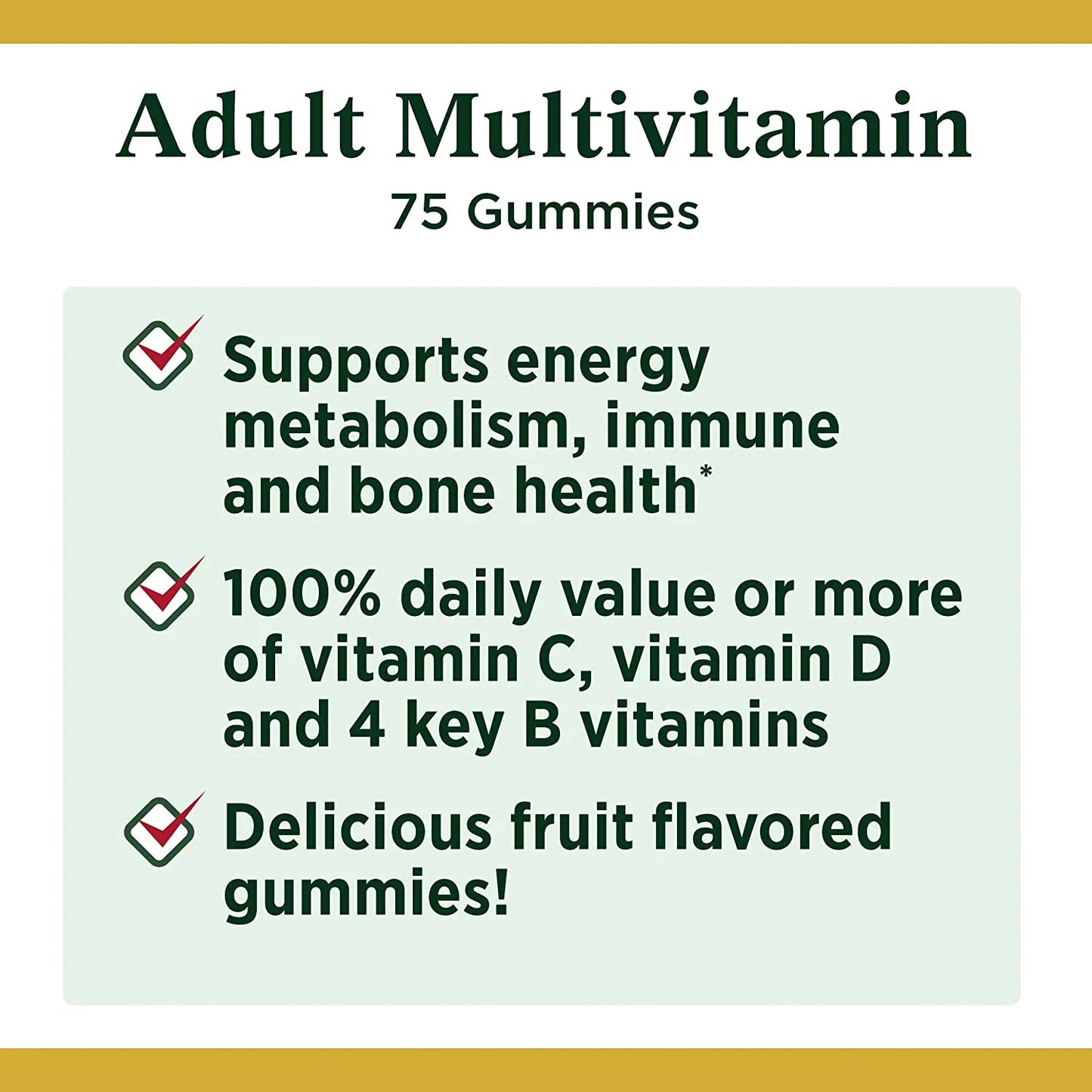 Adult Multivitamin Gummies 75 Each (Pack of 3)