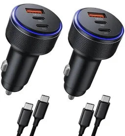 30W USB C Car Charger, Cell Phone Automobile Charger Rapid PD C Type Dual Port Cigarette Lighter Adapter Automotive Cig Slot Cargador Carro Ultra-Fast Charging for Iphone, Ipad, Samsung, LG, Moto